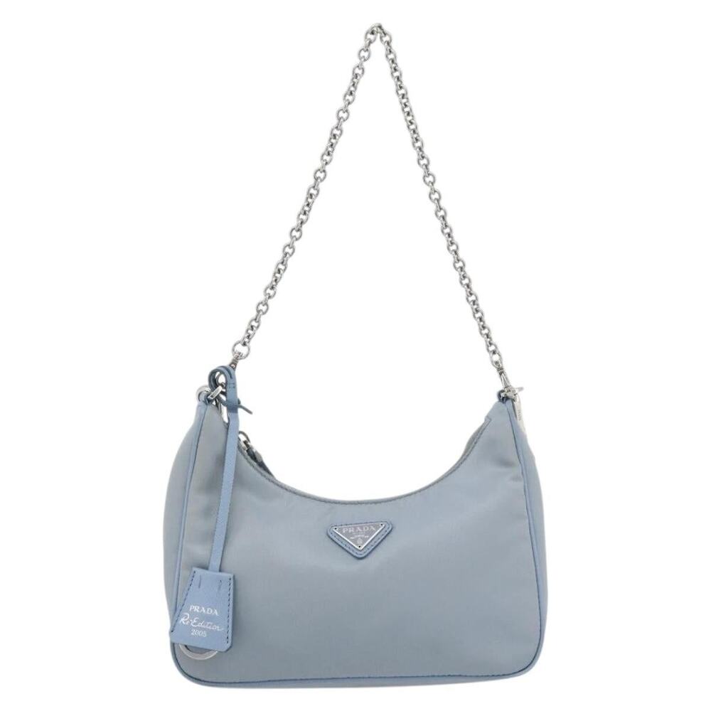 Prada Nylon Galleria Shoulder Bag Blue